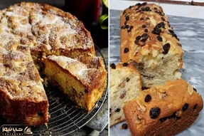 طرز تهیه کیک صبحانه کشمشی گردویی / پف زیاد و بافت سبک این کیک بی نظیره