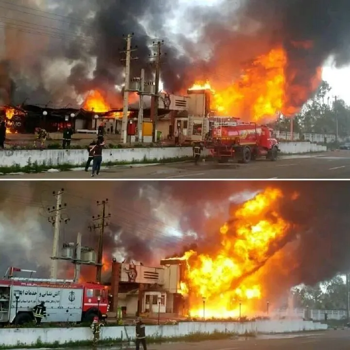 یک مجموعه تجاری در بندر انزلی آتش گرفت
