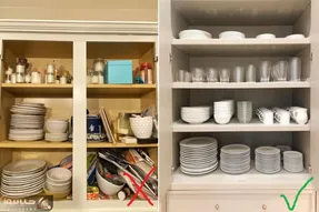 ترفندای خونگی واسه جادارتر کردن کابینت؛ اینجوری ظروفت چِفت کابینت کن و حالشو ببر