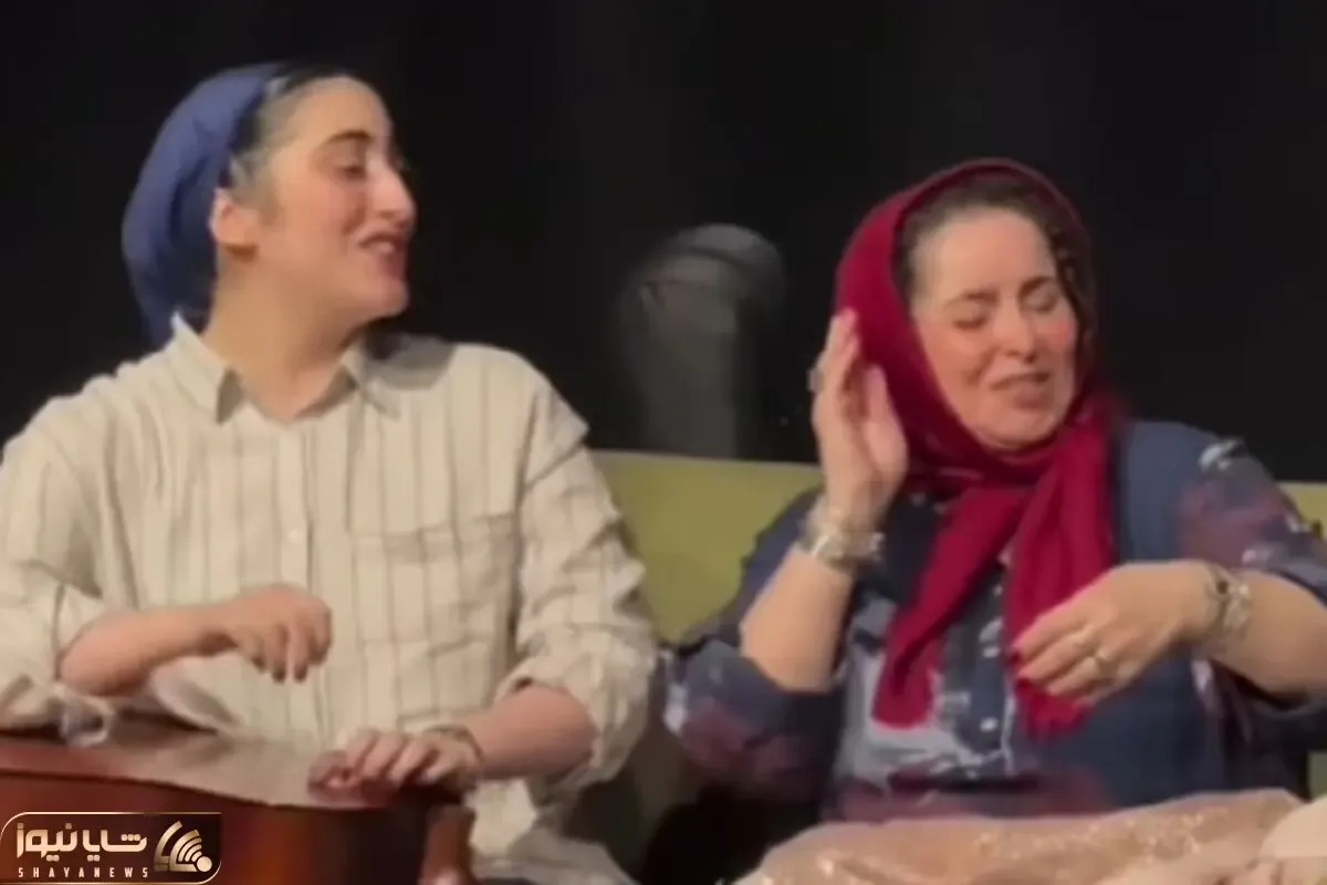 آواز هنرمندانه؛ خواندن و بشکن ژاله صامتی با دخترش وسط کاندا و صحنه مادر دختری