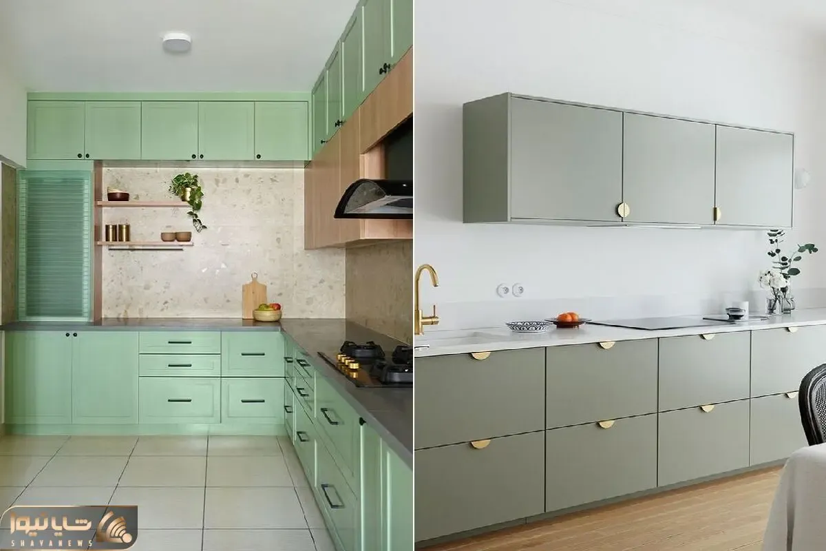 ترکیب مدرنیته و طبیعت با کابینت‌ های سبز و سفید در آشپزخونه/های لولا چی انتخاب میکنن؟