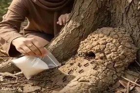 معماری طبیعت؛ برای مورچه ها شکر ریختن بخورن ولی اونا چیدنشون کنار هم نام الله شد