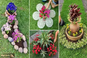 ایده های خلاقانه؛ چنتا راهکار ساده واسه دیزاین باغچه با سنگ و کوزه خوشگل چیدمان کن