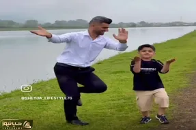 آواز محلی؛ پدر و پسر با آهنگ جمیله جوری آذری رقصیدن مثال غزال تیز پا سرعت و مهارت 20