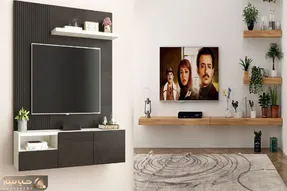 ترندهای جدید میز تلویزیون دیواری/ مناسب واسه خونه های نقلی با کشوهای مخفی