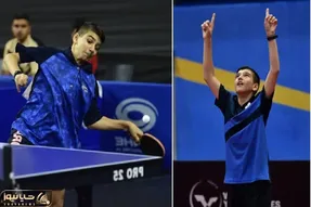ویدیو مسابقه بنیامین فرجی با وانگ چوکین نفر اول قهرمان المیک 2024 تنیس روی میز