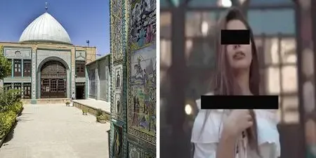(عکس) جنجال کلیپ دختران بی حجاب در تکیه معاون الملک کرمانشاه