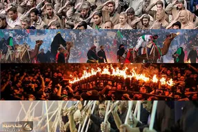 عزاداری محرم/ حضور یک شیرزن در دسته عزاداری مردان