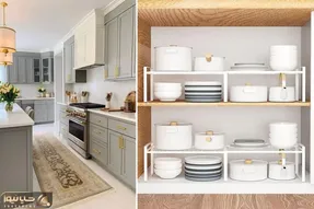 ترفندهای مرتب کردن و چیدمان اصولی کابینت / خیلی راحت فضای کابینت ها رو چند برابر کنید