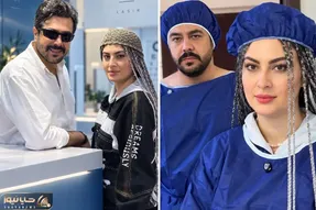 مریم مومن همسرش را تا اتاق عمل تنها نگذاشت؛ هر دو در لباس بیمارستان