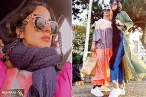 الهه حصاری/ کیمیای زخم کاری در استایل تلفیقی کت پدربزرگ و رومیزی مادربزرگش