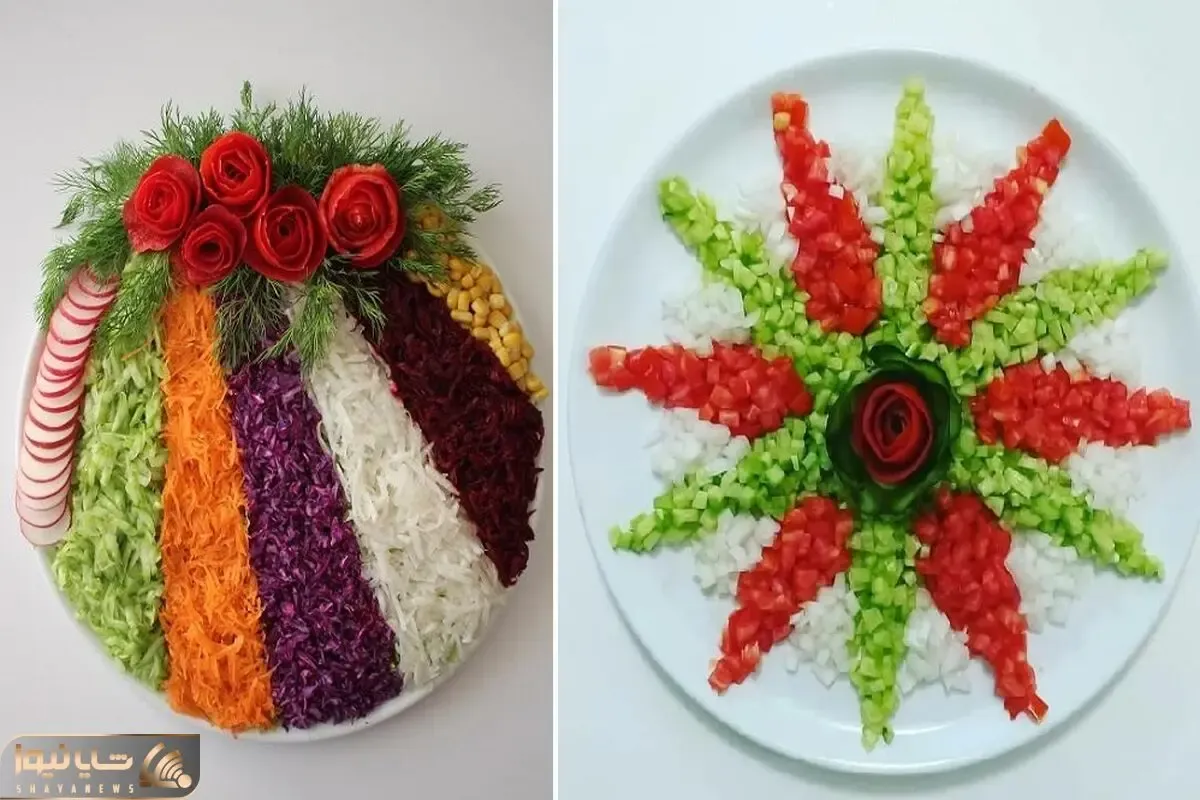(ویدئو) تزئین سالاد برای شب یلدا؛ با خیار، گوجه و هویج یه حال اساسی به سفرَت بده