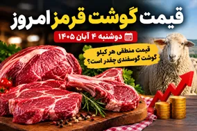 قیمت گوشت قرمز امروز دوشنبه 4 آبان 1405 / قیمت منطقی هر کیلو گوشت گوسفندی چقدر است؟