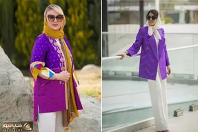 خوشگل خانم اگه دنبال استایل جذابی ست کردن مانتوی بنفش یاد بگیر؛ کلی ترکیب خفن