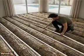 معماری خلاقانه؛ این آقا تنه درخت میچینه کف خونه فکر میکنی خل و چله ولی کاری کرد کارستون