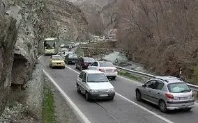 ترافیک سنگین در جاده چالوس