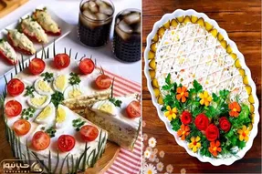 ایده های جذاب برای تزئین سالاد الویه/خیلی ساده سفره مهمونی رو زیباتر از همیشه کن
