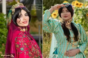 مدل های میکاپ و مدل مو برای عروسی لری؛ ایده خوشگلاسیون مو زیر سربند با لباس محلی