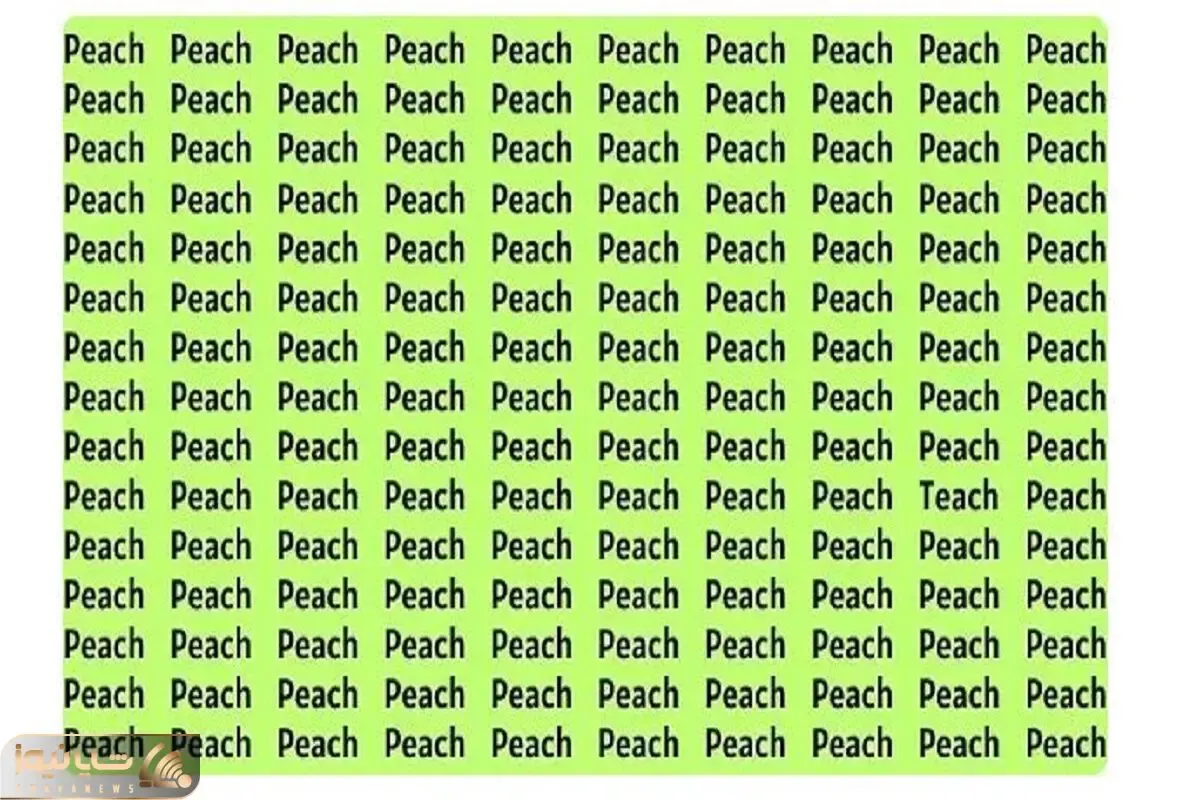 بازی فکری؛ ۱۴۹ کلمه PEACH داریم و یه دونه کلمه TEACH، پیدا کردنش کار هر کسی نیست