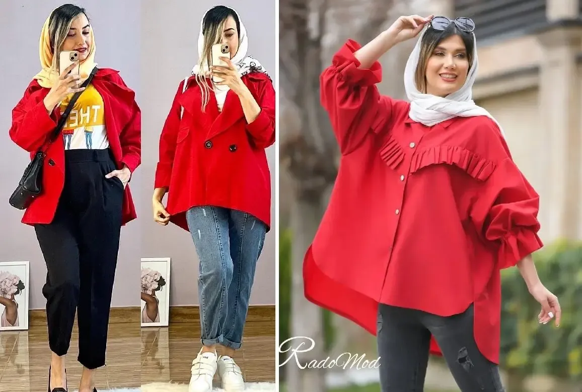 میخوای جیغ بپوشی ولی درست حسابی؟ مانتو قرمز عالیه رو اصولش برو شبیه عمو نوروز نَشی