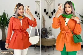 یه عالمه استایل شیک با مانتوی نارنجی؛ با رنگ شادی و سرزندگی خوجِل تیپ بزن