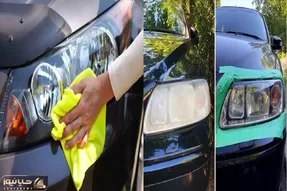 معجزه سرکه و جوش شیرین برای رفع کردی چراغ خودرو/ چراغ ماشینتان را مثل آینه براق کنید