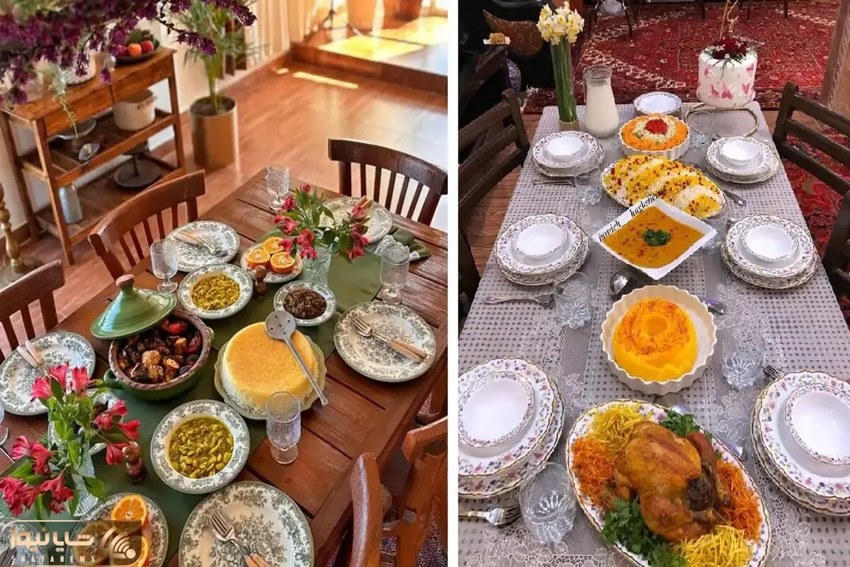 ایده واسه چیدمان یه میز یا سفره شام هفت رنگ؛ از تزیین قاشق و چنگال تا غذاها و ظروف
