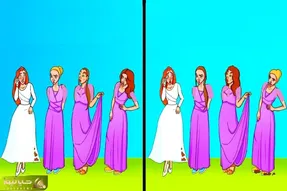بازی فکری؛ اگه سلطان هوشی بگو چه تفاوتی بین 2 عکس عروس و ساقدوشاش وجود داره؟