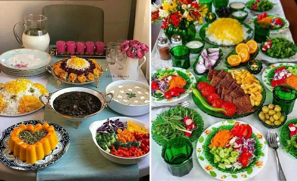 دیزاین میز شام غذای ایرانی؛ از سلیقه گذاشتن واسه روی خوراکیا تا چیدمان و تزیین رو میز