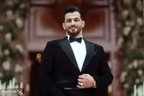 عکسی از حسن یزدانی و همسرش در مراسم عروسی شان