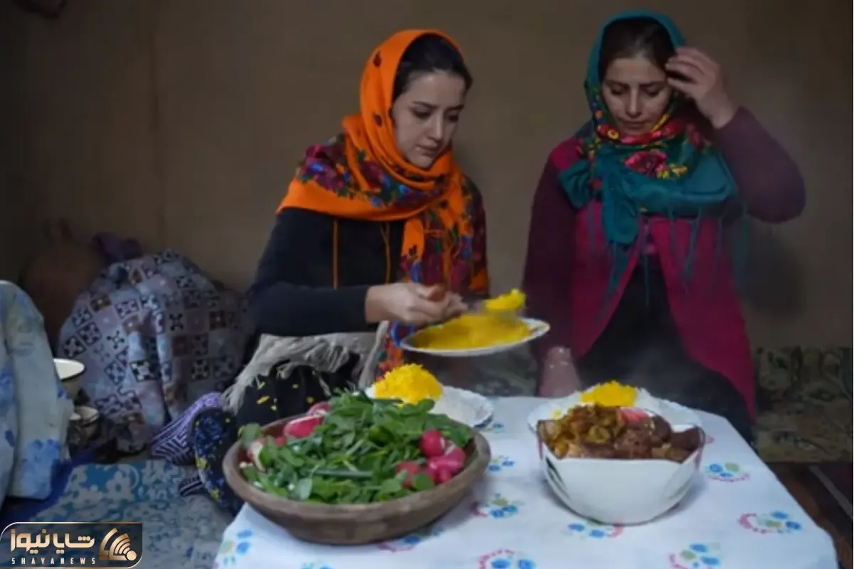 غذای خوش پخت دهاتی؛ طبخ بوچاق قیمه لذیذ با گوشت بره تو یه روز سرد برفی تو ده