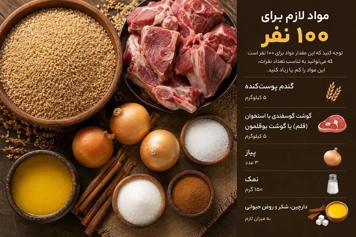 طرز تهیه حلیم نذری اربعین برای 100 نفر مرحله به مرحله