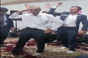 آواز شاد؛ پیرمرد مجلس گرم کن رقص رژه ای رفت عین تراکتور ملتو زد کنار همه قهقهه افتادن