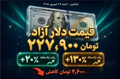 قیمت دلار امروز شنبه 28 شهریور 1405 / عقب نشینی دلار از کانال 230 تومانی