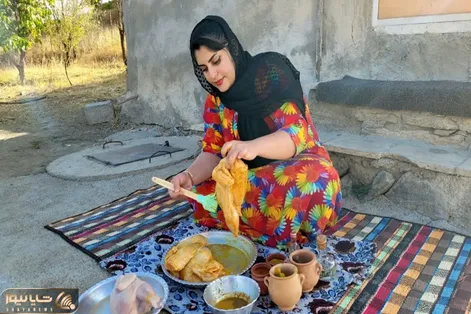 آشپزی در طبیعت؛ پخت مرغ سنگی با دستان هنرمند این بانوی خوش ذوق