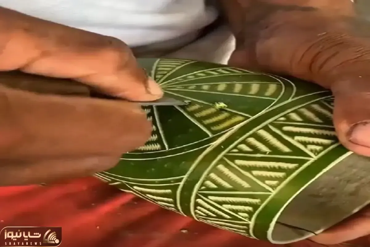 معماری طبیعت؛ با میوه های استوایی ظرف و ظروف ساخت روشون حکاکی کرد آدم میبینه حظ میکنه