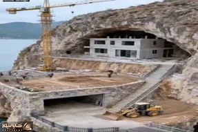معماری خلاقانه؛ تو بریدگی کوه خونه ساخت برف و بورانو طوفان تکونش نمیده چه پارکینگی زد
