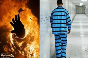 پسر کرجی پدر عصبی اش را به آتش کشید!