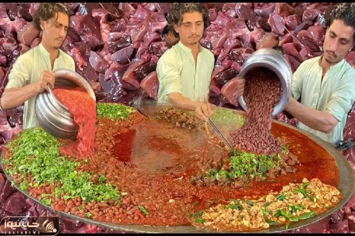 غذاهای خیابانی؛ جگر غول سرخ شده در پیشاور بزرگ ترین گوشت گوسفندی ماسالا تاوه سرخ شده