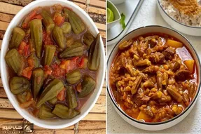 طرز تهیه خوراک بامیه با گوشت و مرغ + رازهای جلوگیری از لیز شدن خوراک