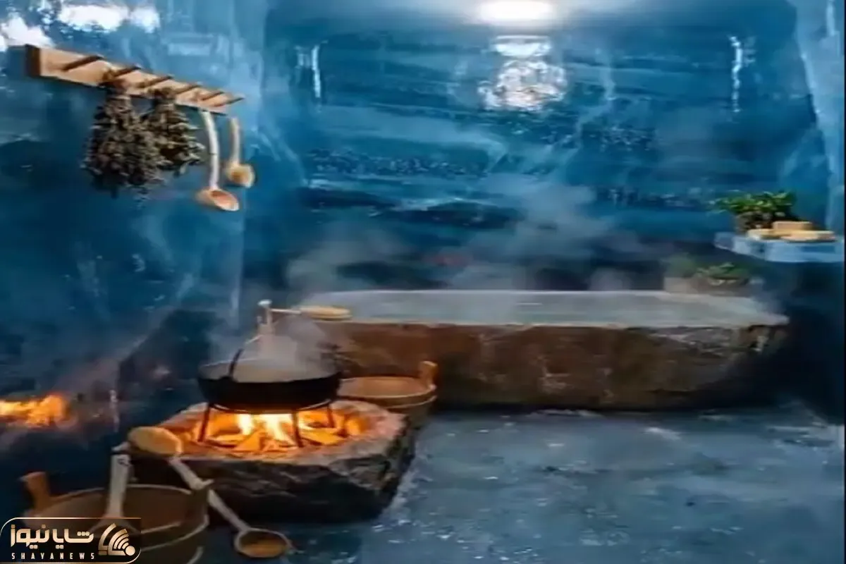 معماری خلاقانه؛ تو قطب جنوب یه خونه اسکیمویی یخی ساختن وان توش با آب گرم خوراکه حمومه