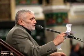 مرثیه خوانی حاج منصور ارضی بر مزار سردار شهید سلامی