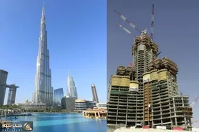 ابر ساخت و سازها؛ مراحل ساخت برج خلیفه و مدل ایستادن غول عربی بر روی شن