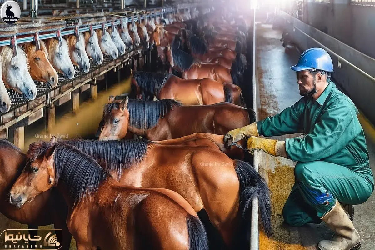 فرآوری اسب؛ بزرگ ترین خط تولید گوشت اسب که از کشتار شروع میشه تا بسته بندی و سوسیس