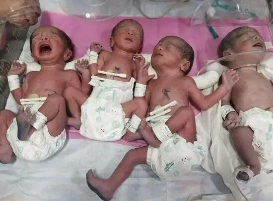 (عکس) مادر گنابادی چهار قلو به دنیا آورد!