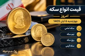 قیمت نیم سکه، ربع سکه و سکه گرمی امروز 6 آبان 1405
