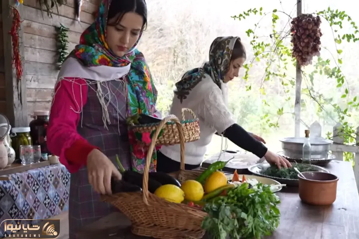 غذای خوش پخت دهاتی؛ طبخ باقالی پلو با گردن جذاب توسط دخترای خوش ذوق تو یه ویو باصفا
