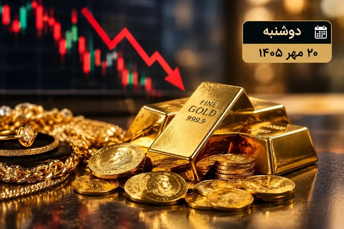 قیمت طلا امروز 20 مهر 1405؛ طلای 18 عیار عقب تر نشست