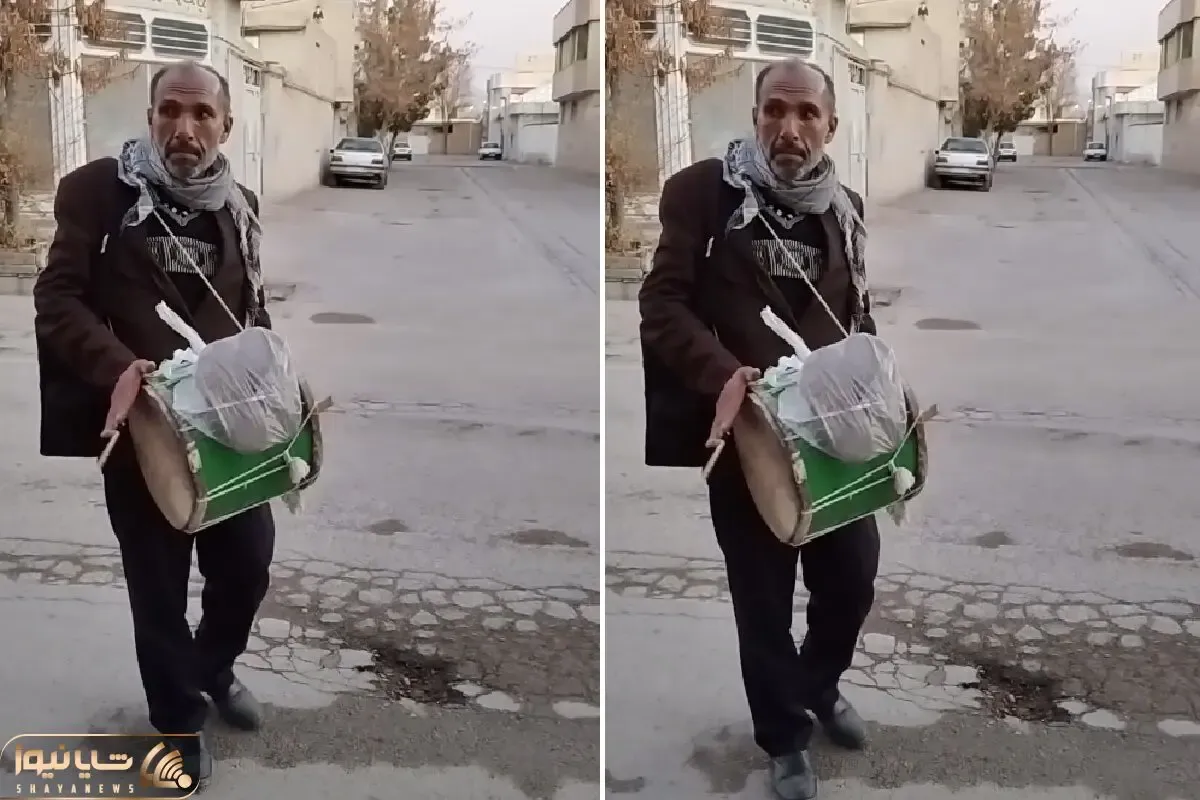 آواز خیابانی؛ ببینید پیرمرد دوره گرد غروب جمعه برای شاد کردن مردم چه تنبکی میزنه!