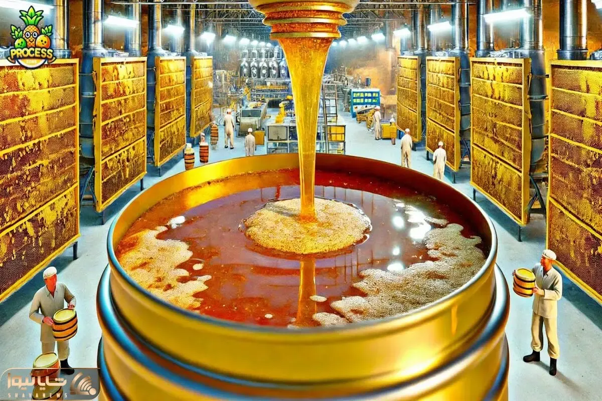 کارخانه تولید عسل؛ ببینید موقع گرفتن عسل با چه ترفندی زنبور هارو از کندو دور می کنن